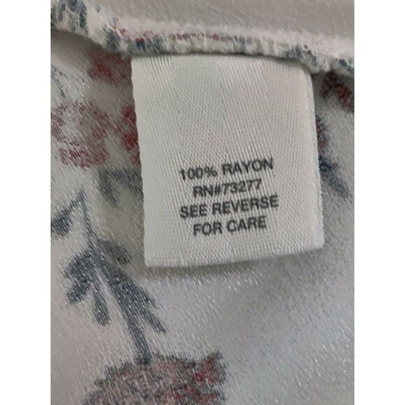 Mudd Womens Floral Quarter‎ 3/4 Sleeve Dress Tie V-Neck White Size Small - Picture 9 of 10